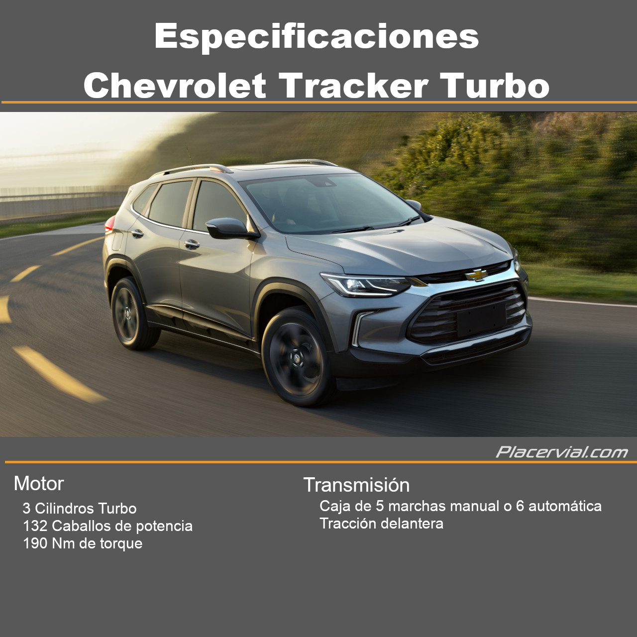 Chevrolet Tracker Infografía: Especificaciones
